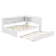 Lit de jour en bois pleine grandeur avec tablettes, USB, DEL et lit gigogne-1197226100