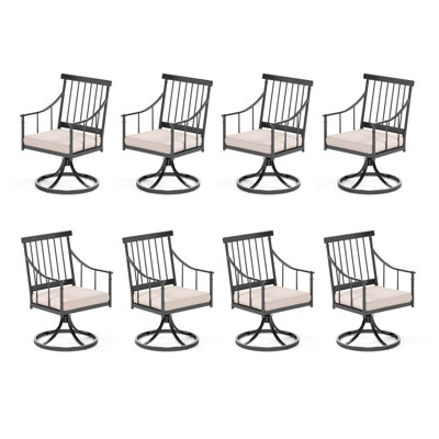 Fauteuil de patio pivotant avec coussin Aiona