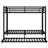 Metal Bunk Bed with Trundle, Black-114313891