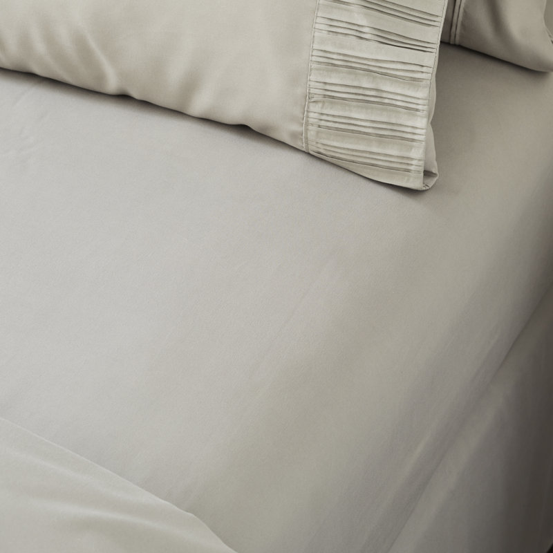 Ensemble de draps 4 pièces en bambou, Beige, Ensemble de draps pour taille de lit très grand a