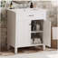 Meuble-lavabo de 30 po avec lavabo en céramique, portes à fermeture en douceur et tablettes réglables-1027361601