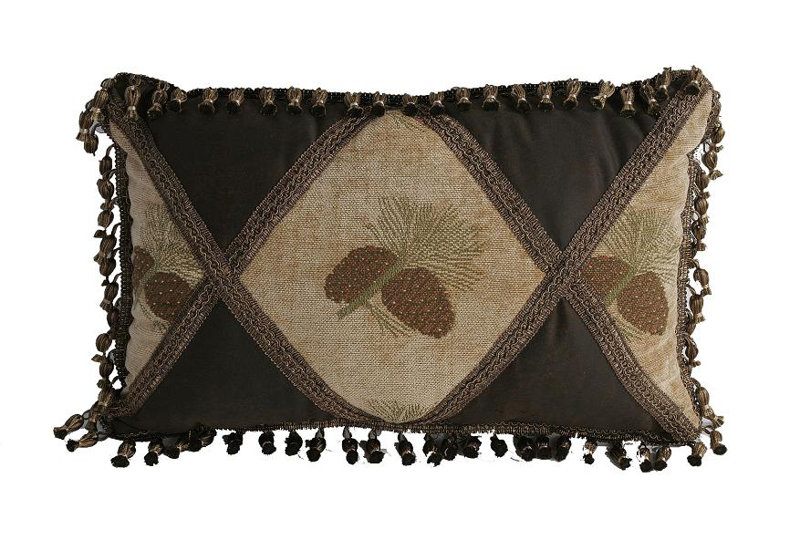 Pine Cones Patchwork Throw Pillow