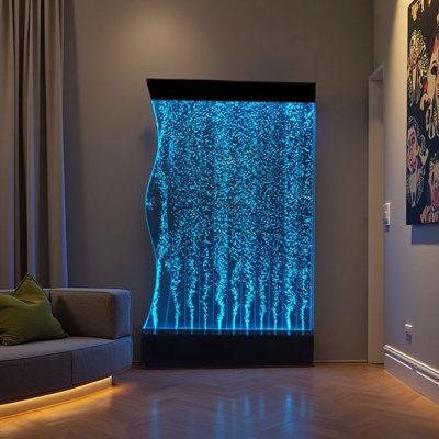 Glowing Water Curtain Screen Acrylic Wall Base Fountain with Lights