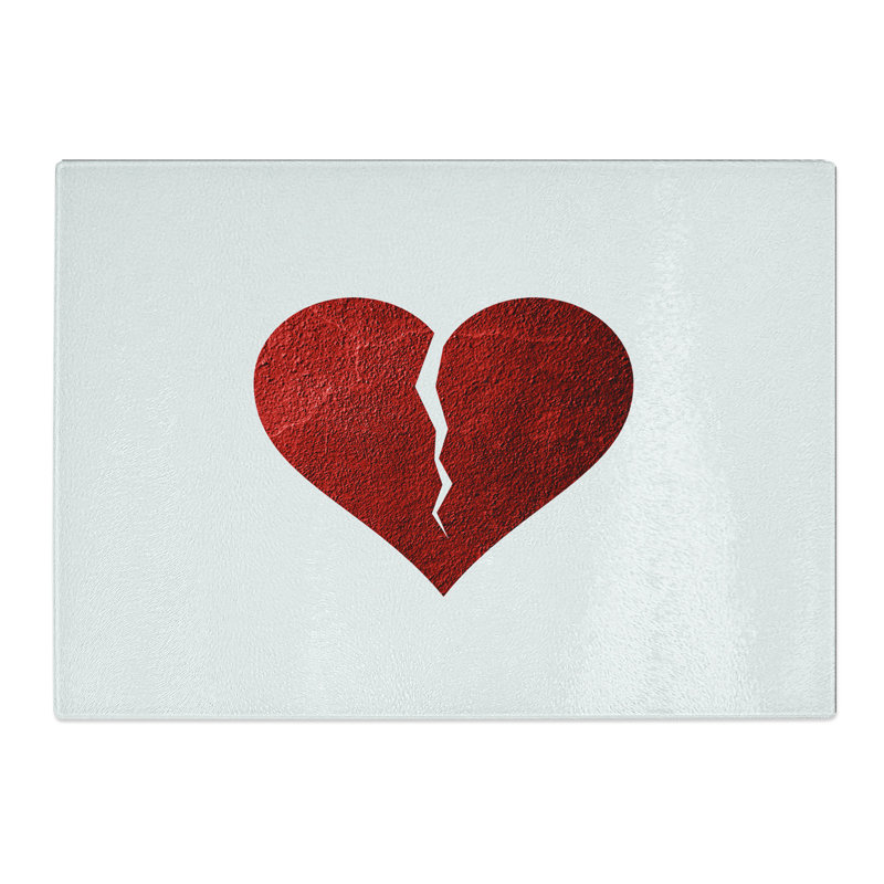 Broken Heart Chopping Board, 0.4cm H x 20cm W x 28.5cm L