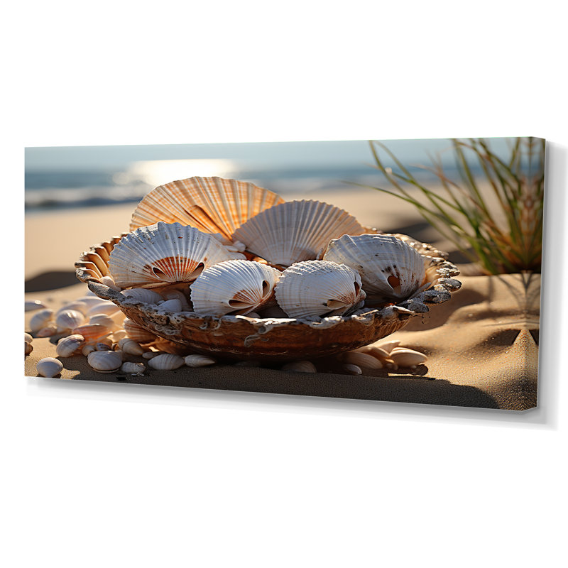 «Beach Photo Seashell Sonata I», reproduction sur toile, H 28 po x l 60 po x P 1,5 po