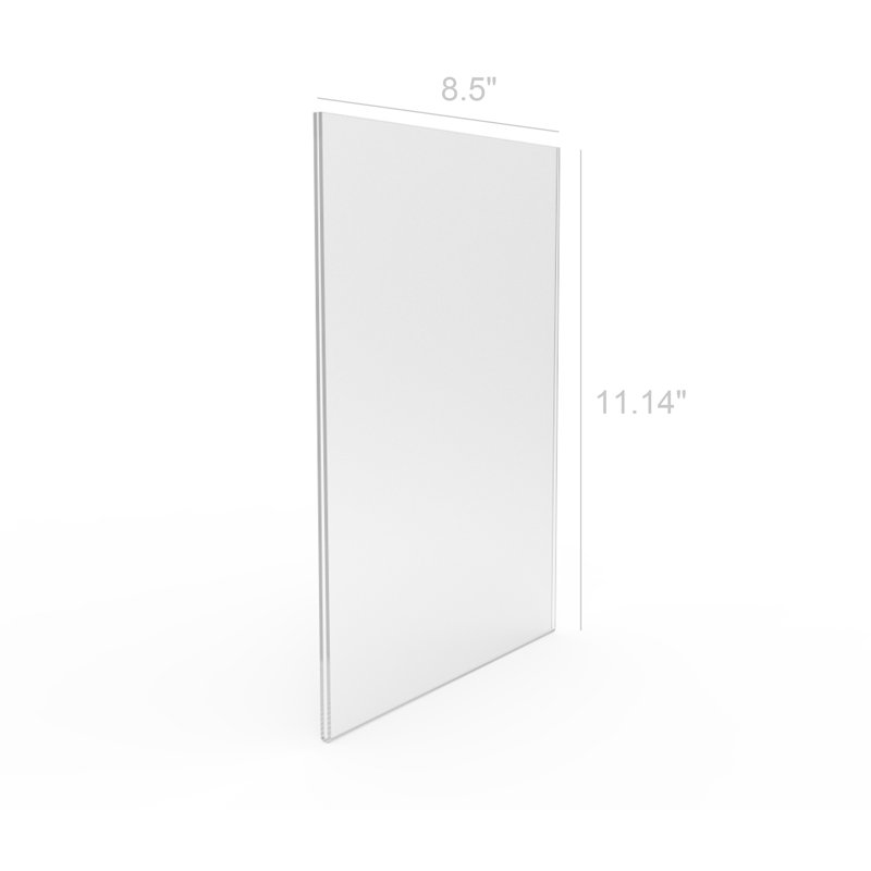 Wall-Mount/Window Signs Plexiglass Acrylic Feature 8-1/2" W x 11" H Portrait Frame Wall Mount