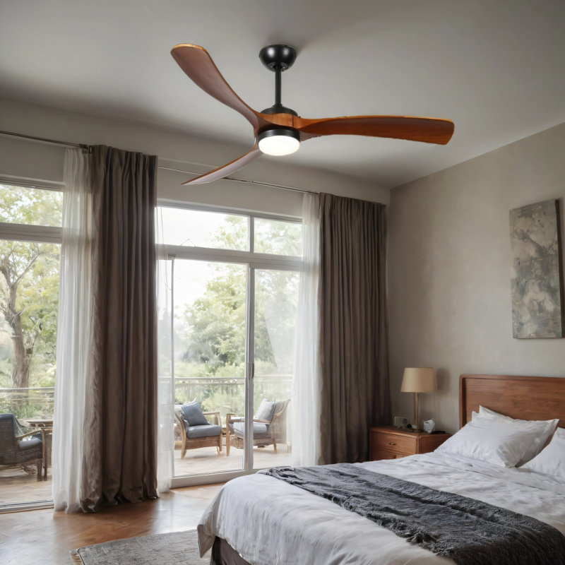 52/60/72 inch Wood Ceiling Fans with Lights and Remote, 6 Speed, Reversible DC Motor, for Bedroom/Outdoor/Farmhouse/Patios