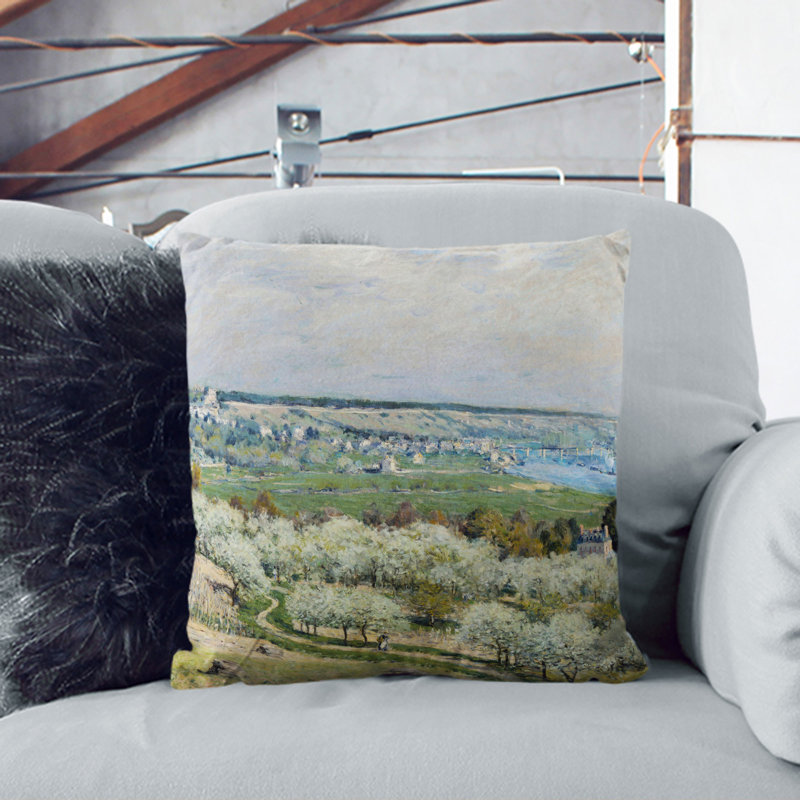 Terrace At Saint Germaine Square Throw Cushion, White, 40cm H x 40cm W x 15cm D