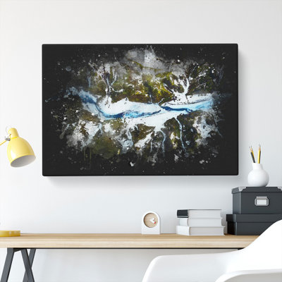 Mountain Ravine in Iceland - Wrapped Canvas