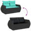  Ensemble de canapé de patio 6 pièces avec coussins en rotin de polyester