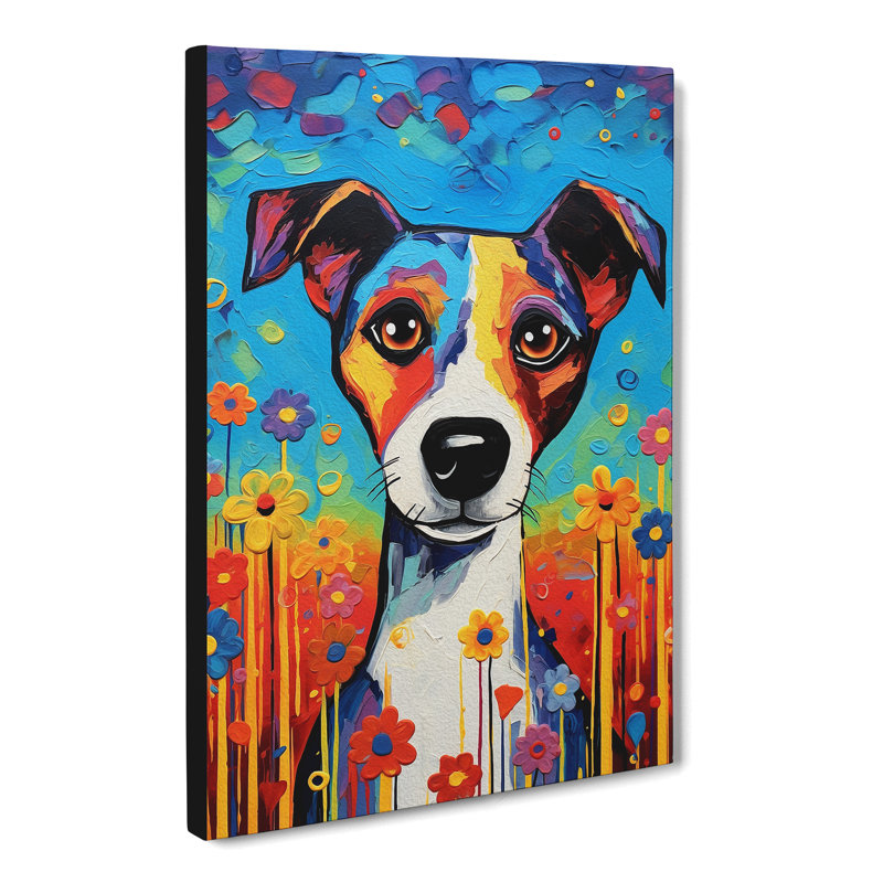 Jack Russell Expressionism - Wrapped Canvas, 76cm H x 50cm W x 3cm D