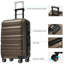 Ensemble de valises Hardshell en ABS, valise à carreaux de 24 pouces avec roues pivotantes, bagage de voyage léger avec 2 cubes d'emballage pour hommes et femmes