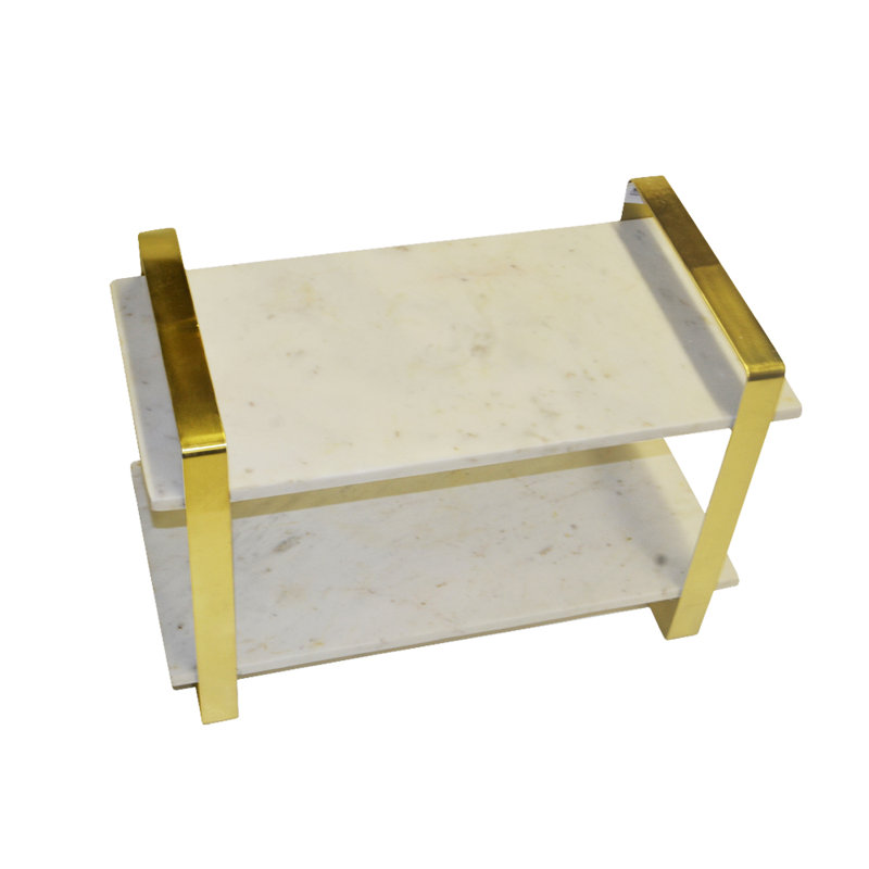 Table de bout en marbre avec rangement