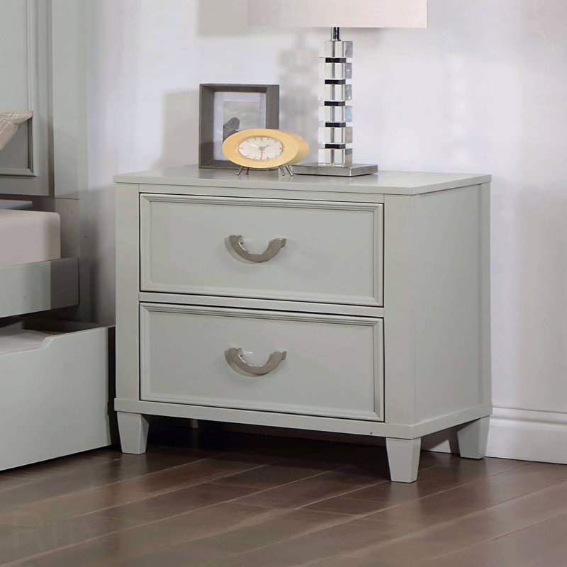 Table de chevet en bois massif transitionnelle 1Pc, Gris