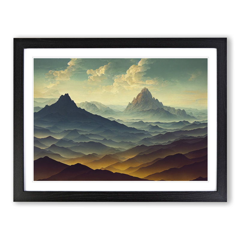 Spirited Mountain Landscape - Framed Print, Black Framed, 34cm H x 46cm W x 2cm D