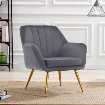 41.4 cm H Upholstered Velvet Armchair