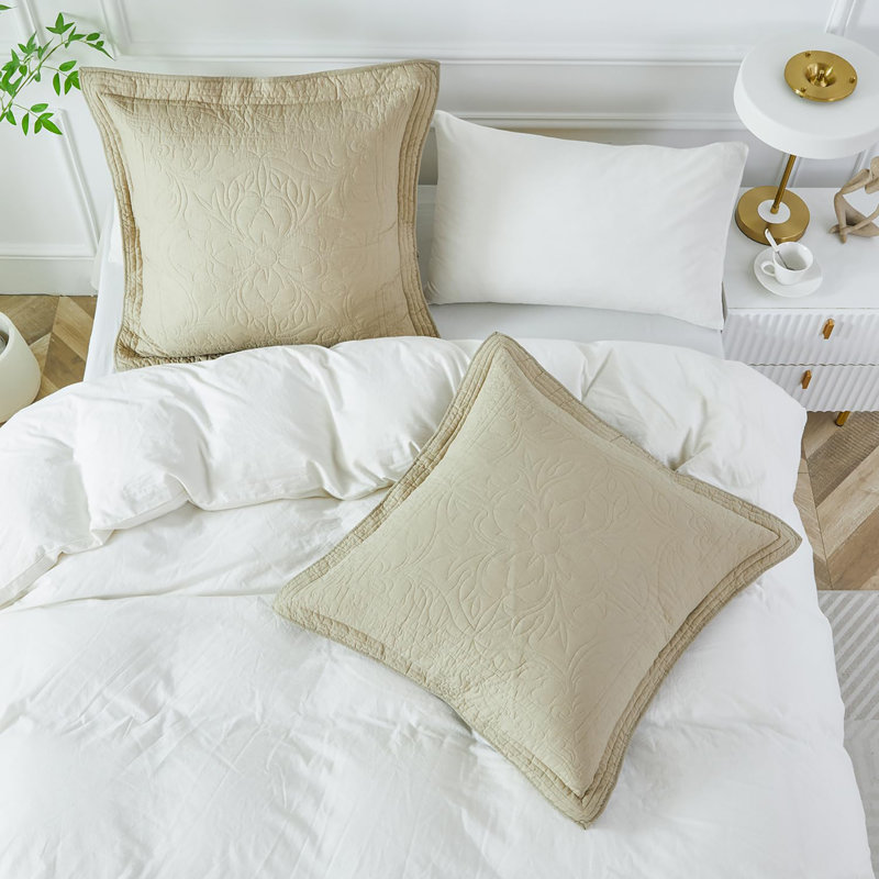 2 Pack Cotton 26'' x 26'' Pillow Covers, Square 26", Khaki