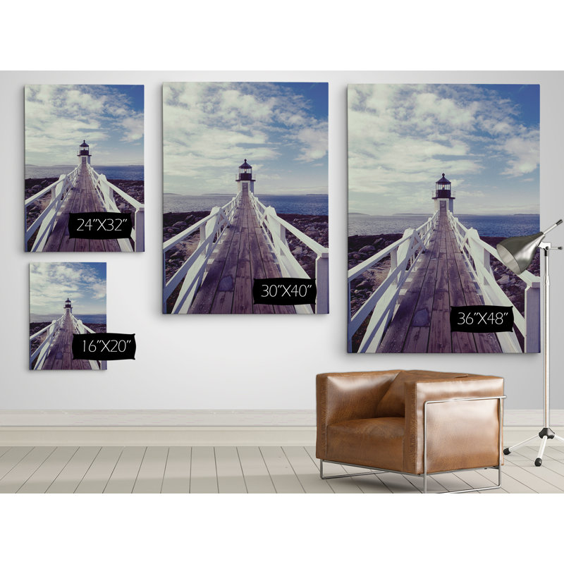 « phare path », reproduction de photo sur toile tendue, H 16 po x l 20 po x P 1,5 po