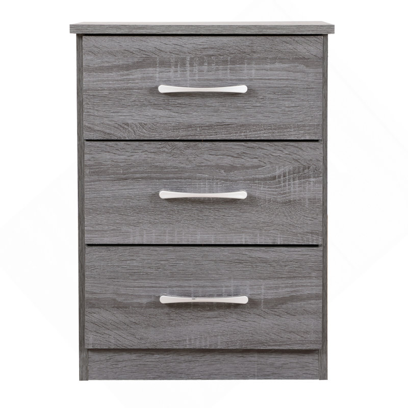 Table de chevet contemporaine élégante avec tiroirs à glissement lisse, Gris