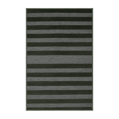 Tapis vert à rayures horizontales lavable à la machine