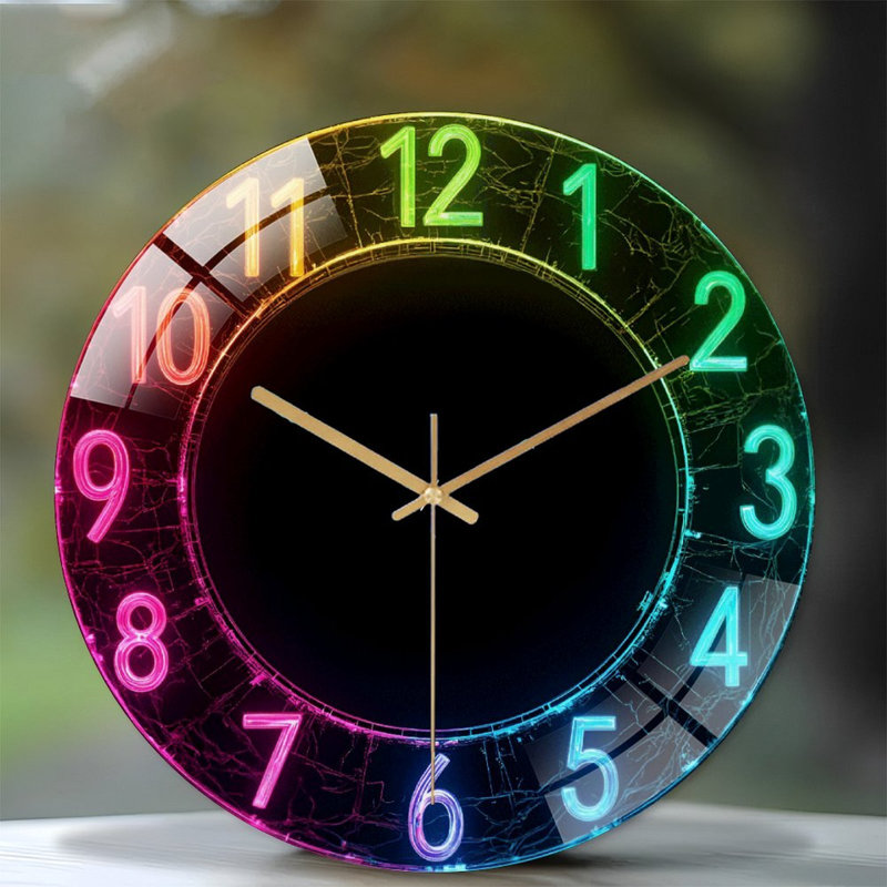 Horloge murale élégante pour décoration intérieure et bureau (1) - Horloge murale moderne en verre 12 po