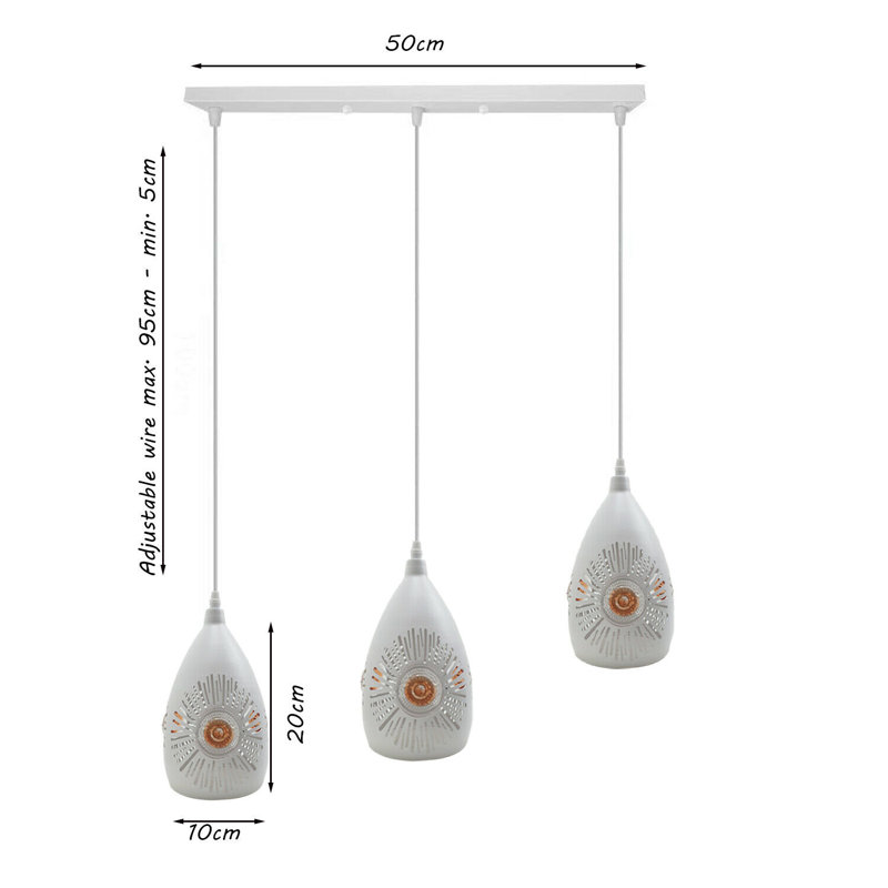 Shreve 3 - Light White Kitchen Island Pendant