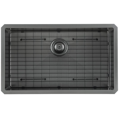 Ancona Prestige Series 30 in. Stainless Steel Single Bowl Undermount 1-Hole Residential Kitchen Sink
