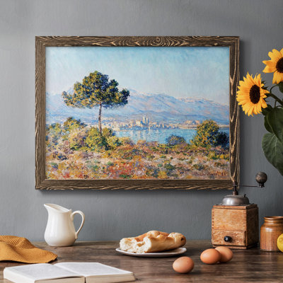 Vue d'Antibes depuis le Notre - Toile tendue avec châssis encadré rustique