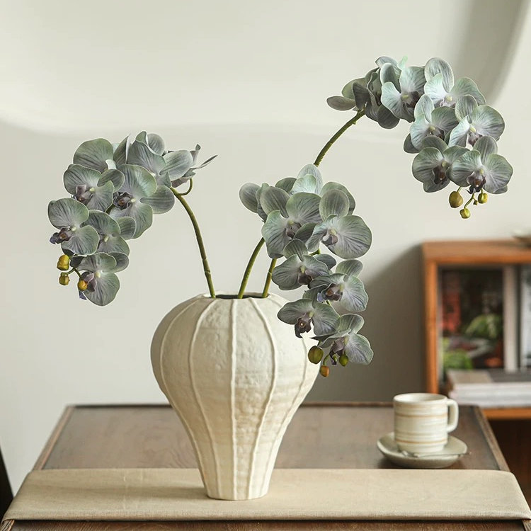 Tige d'orchidée Real Touch en différentes couleurs de 35 po de hauteur, Vert