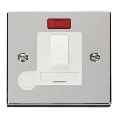 Polished Chrome 13A Fused Connection Unit Switched With Neon With Flex