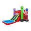 Jeu gonflable HeroKiddo Ninja Warrior 24 pi avec glissade d'eau et piscine, saut gonflable avec panier de basketball