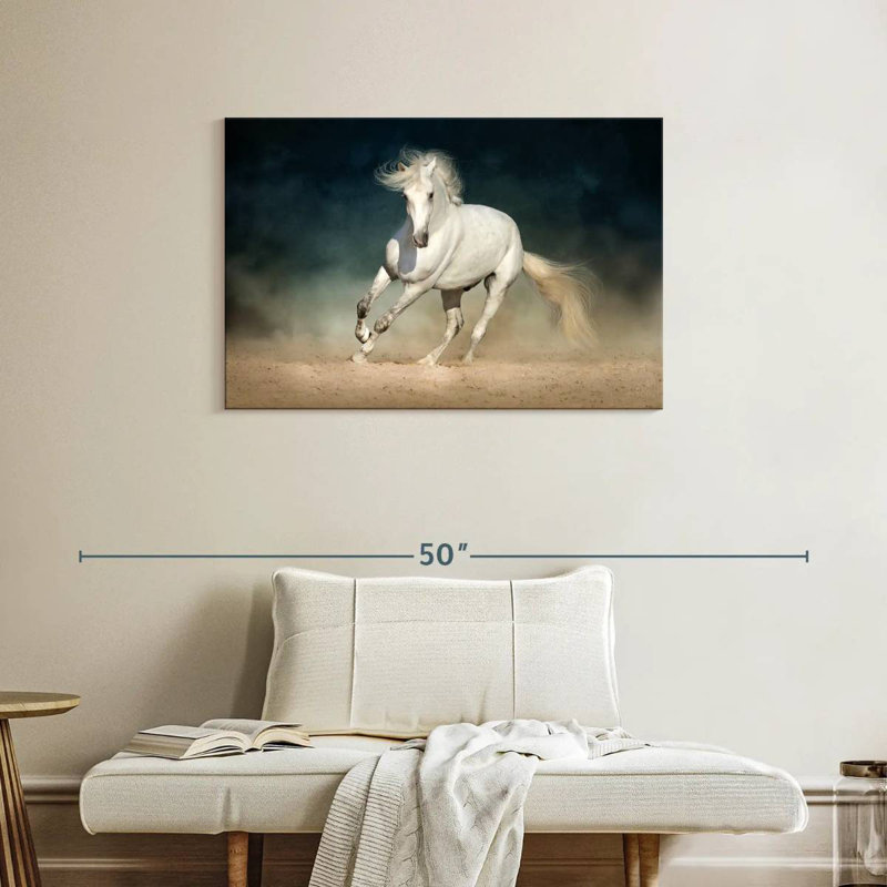 Brampt cheval dans la poussière, H 24 po x l 36 po