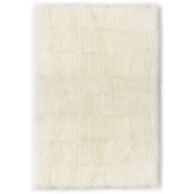 Tapis en laine de mouton fibre de luxe Auskin 4 pi x 6 pi - ivoire