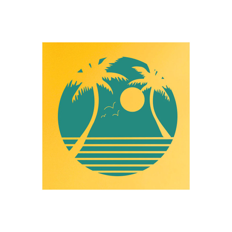 Nautical & Beach Non-Wall Damaging Wall Decal, Aqua Green