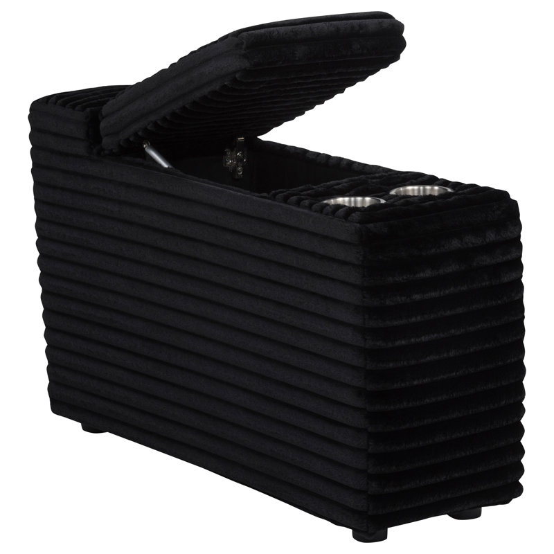 Console de rangement modulaire Collins noir, Velours côtelé brun