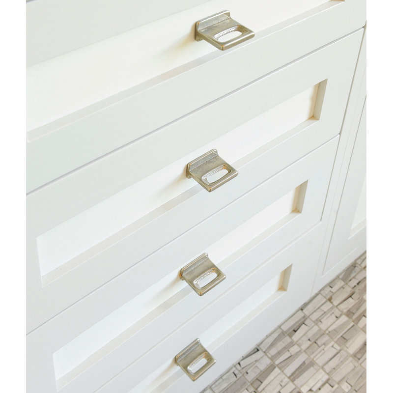 1 5/16" Tab Cabinet Pull, White Bronze Brushed