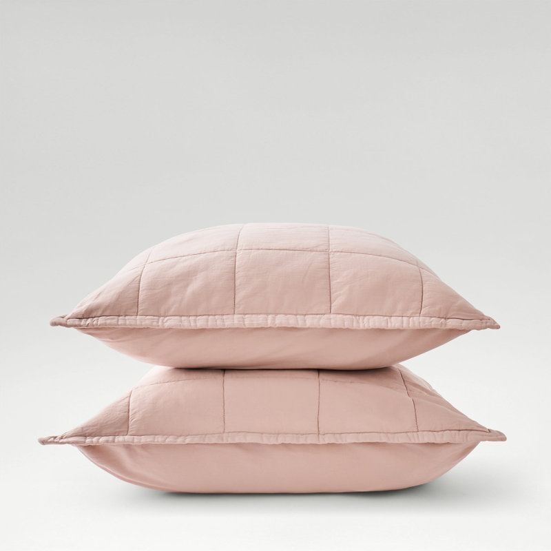 Laundered Cotton Cotton Pillow Sham, Pink