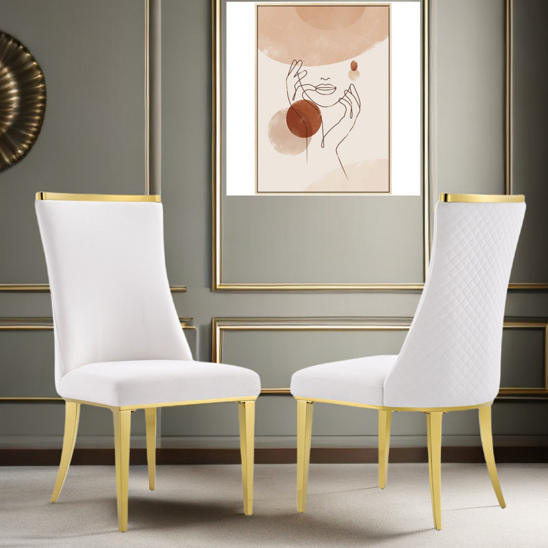 Chaise parsons en velours touffetée Zarak