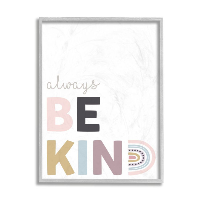 «Always Be Kind Expression» par Angela Nickeas - reproduction d'art textuel, H 14 po x l 11 po, Estampe numérique Farmhouse
