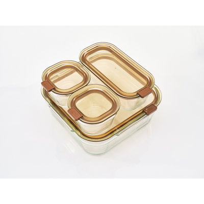 Stack Family Set Small Glass Food Storage Container, 2x 250ML, 1x 610ML, 1x 2770ML
