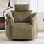 Fauteuil inclinable manuel pivotant avec dossier réglable, repose-pieds et repose-tête, fauteuil inclinable de 37 po de large avec support pour téléphone et poches latérales pour le salon ou la chambre à coucher-805375415