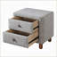 Table de chevet 2 tiroirs Classic Grey Boucle avec pieds en bois