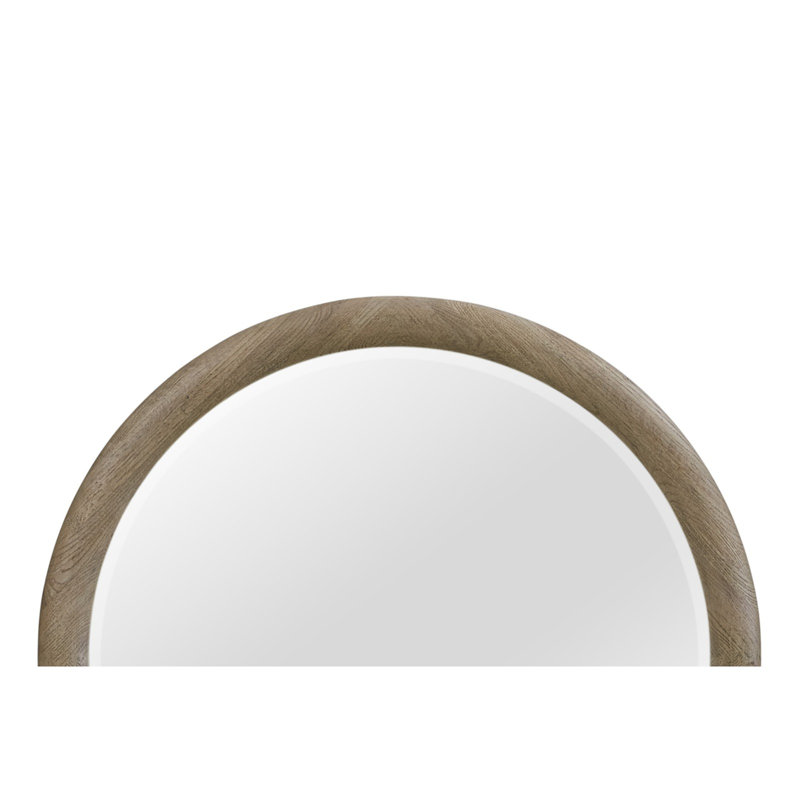 English Knotty Oak Inspired Round Mirror