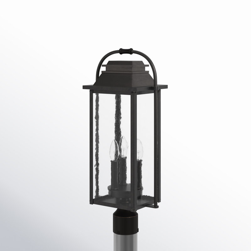 Tête de lanterne 3 lumières Newson, Bronze antique