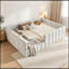 Lit de jour double rembourré en laine avec tête et pied de lit-414970022