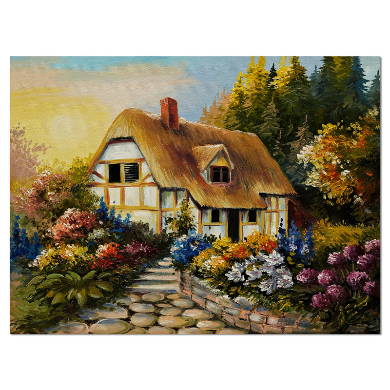Peinture à la maison de fée Cityscape, H 30 po x l 40 po x P 1,5 po, Toile tendue