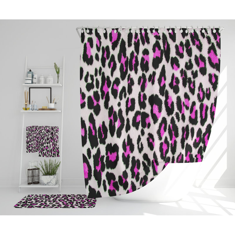 Nealis Polyester Shower Curtain Set
