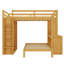Lit superposé avec lit inférieur amovible et bureau, lit à structure en bois avec tablettes intégrées-2033920001-2033920003