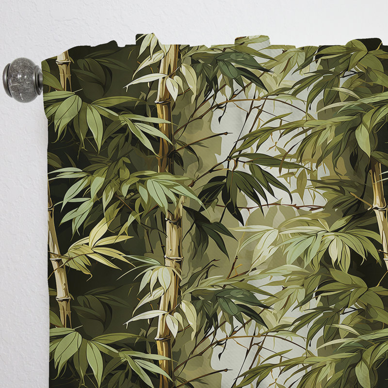Bamboo Retreat - motif tropical - rideau floral - velours obscurcissant - 1 panneau, L 52 po x L 90 po