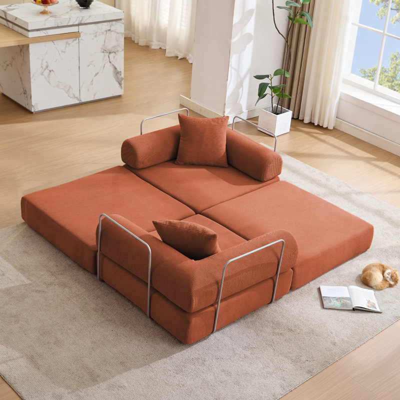 Canapé-lit modulaire pour appartement, Orange